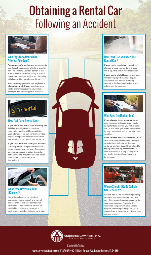 how to get a rental car after an accident in florida infographic